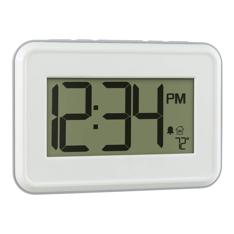 La Crosse Technology 513-113W-INT Digital White Wall Clock with Temperature & Countdown Timer