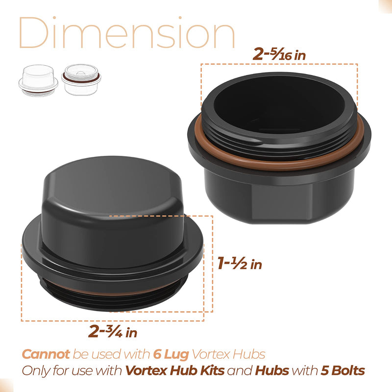 81143 for Dexter Vortex Replacement Caps, K71-G01-73 21-261 Replacement Vortex Hub Dust Cap 48355v - Fit Boat, Trailer & Other Hub Kits (4 Pcs, w/O-Ring) 4 Pcs