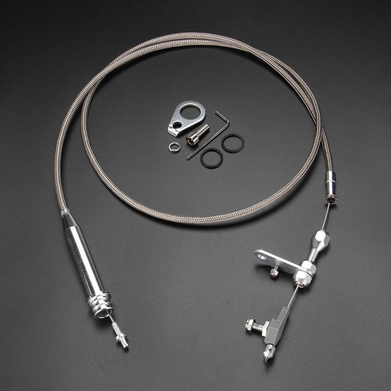 Transmission Detent Cable, 1.54m 60.6in Plastic Cable Detent Stainless Steel Braided Kickdown Cable Kick Down Transmissions 700r4 Kickdown Cable Detent Wiring Kit
