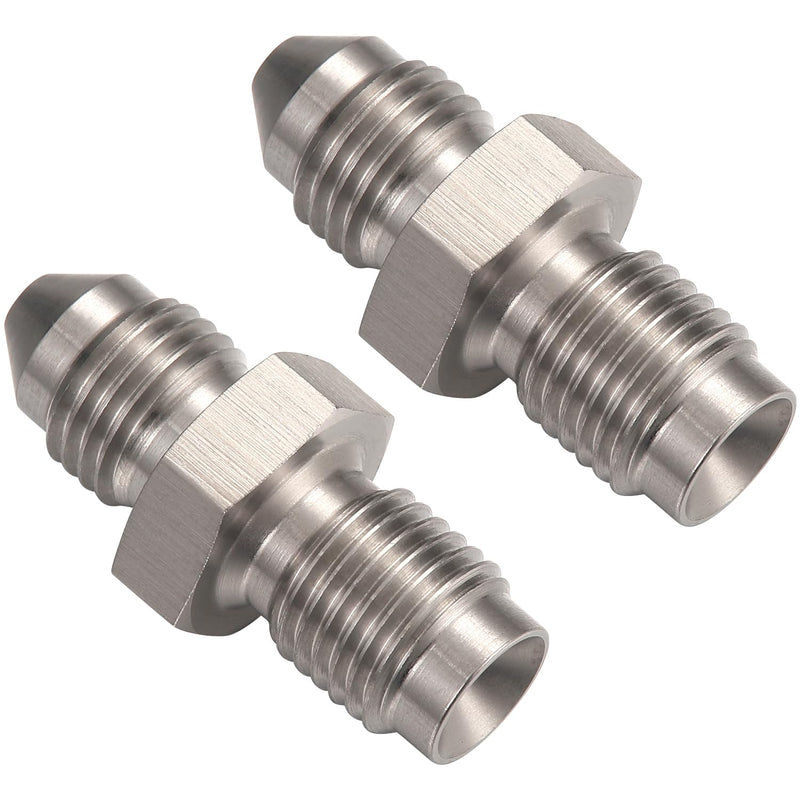 3AN Male to 3/8-24 Male Inverted Flare Stainless Steel Brake Adapter Fitting Connector 2PCS 3AN to 3/8-24 Inverted - 2PCS