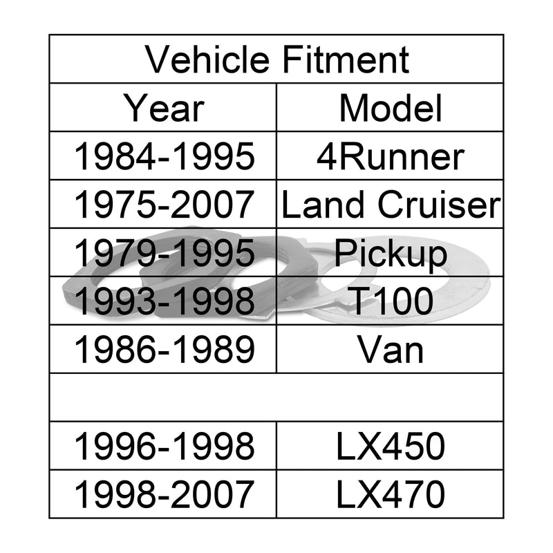 Front Wheel Hub Spindle Lock Nut Kits, Front Axle Hub Adjusting Spindle Nut Washer Kit Compatible with Toyota Van T100 Pickup, 1984-1995 4Runner, 1975-2007 Land Cruiser (for Both Sides) Set of 8