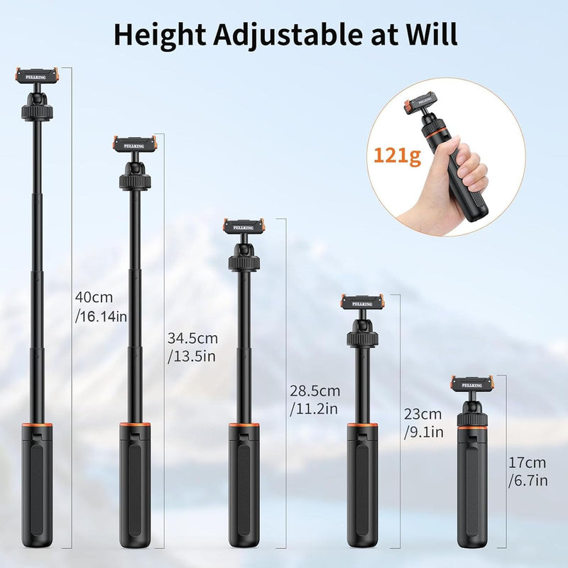 PellKing Selfie Stick & Carrying Case 2 in 1 Kit for DJI Osmo Nano, 16.14in Selfie Stick Tripod with Magnetic Quick Release Mount, Portable Hard Case, Vlog & Travel Essential for DJI Osmo Nano