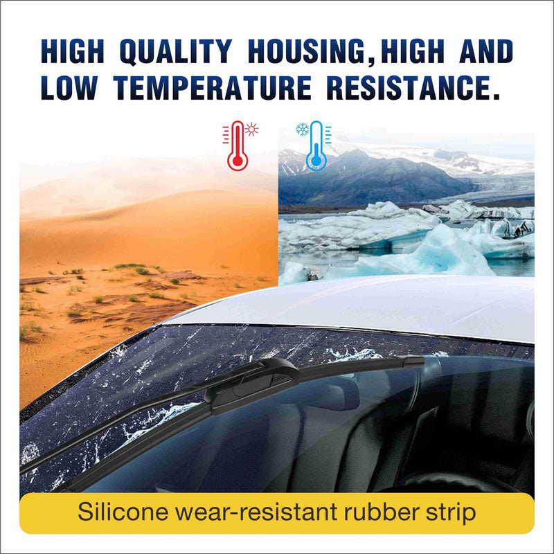 5 PLUS® Silicone Wiper Blades 22 inch wiper blades 2 pack Replacement For Ford F Series 2020-2012 Expedition 20-08,Chevy Silverado GMC Sierra Series 2023-2019 06-99,Impala Suburban, Windshield Wiper 22"+22" Front (Hook Arm)