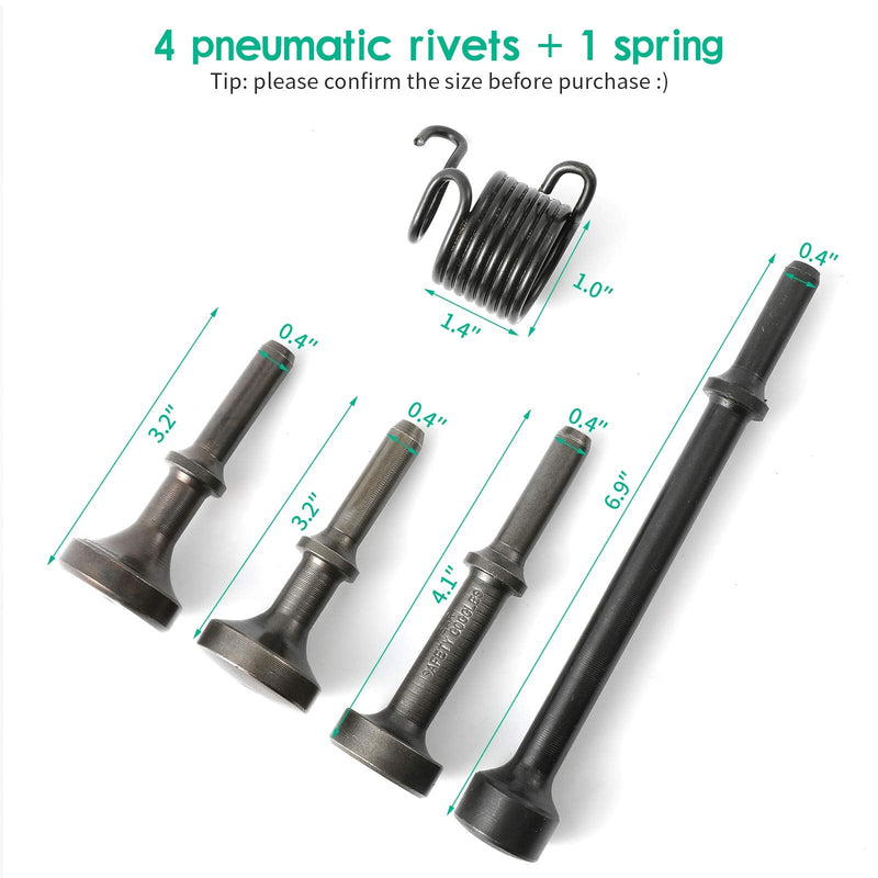 Anndason 5 Pcs Smoothing Pneumatic Air Hammer Pneumatic Chisel Bits Tools Kit Style 1