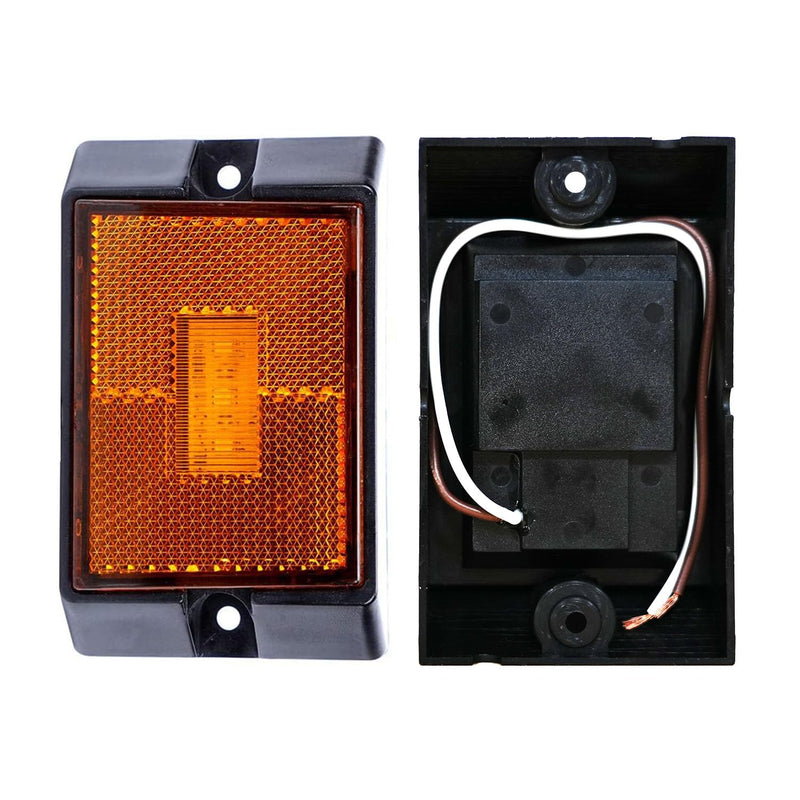 CZC AUTO LED Amber Side Marker Lights Sealed Submersible LED Clearance Reflector Lamps Waterproof Trailer Running Lights for 12V Boat Trailer Truck Marine RV (Amber, 4 pack)