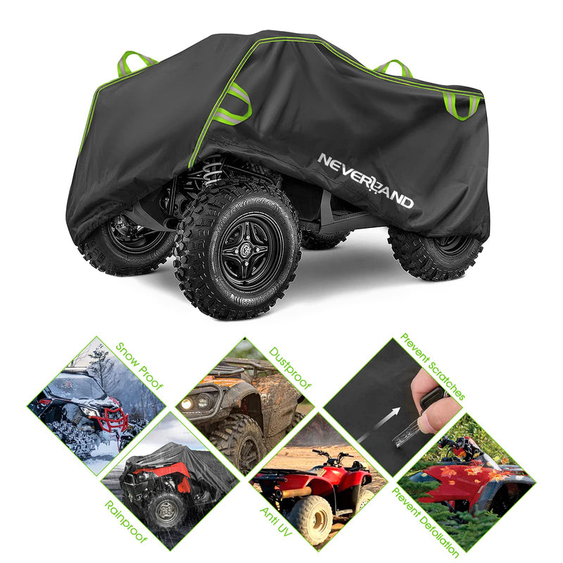 NEVERLAND ATV Cover, Waterproof Heavy Duty 4 Wheeler Cover with Buckle, Dustproof Anti UV Windproof All Weather Outdoor Storage Quad Cover for Polaris Sportsman Yamaha Honda Coleman XL XL-82.7''L x 47.2''W x 45.2''H