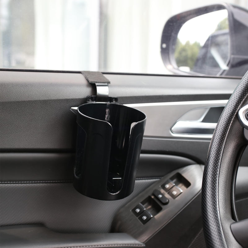 Large Car Door Cup Holder, Vehicle Armrest Cup Holder, Drink Holder for Truck Black