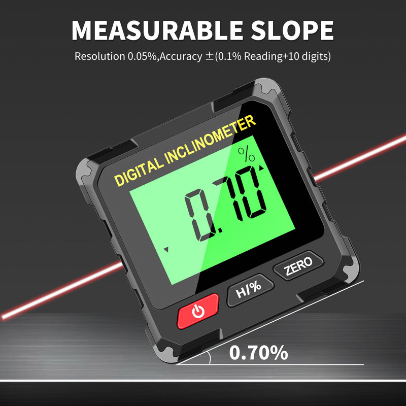  [AUSTRALIA] - Digital Level Box Construction Protractor Range 4 × 90° Resolution 0.05° Angle Finder Gauge Inclinometer with 4PCS Magnets and Infrared Rays for Construction,Woodworking,Building and etc.