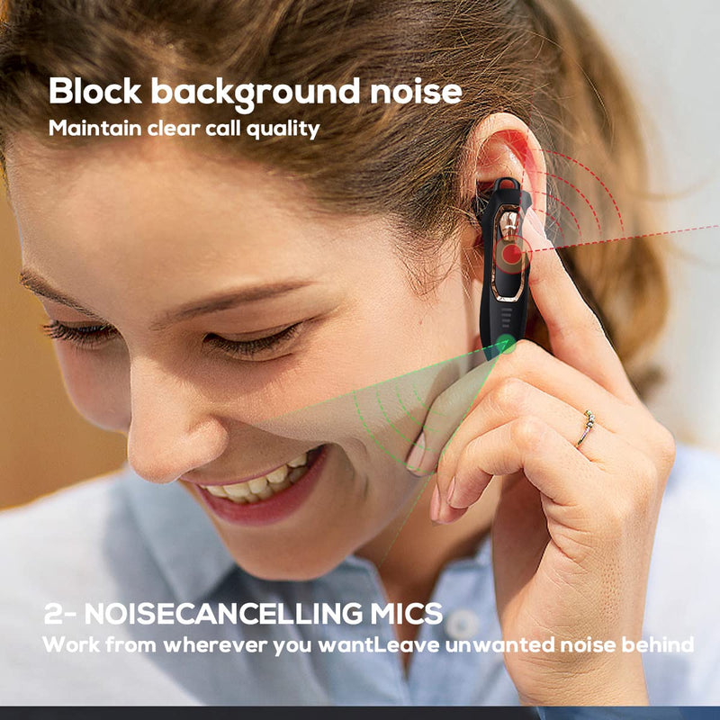 Bluetooth Headset V5.4 with Noise Cancelling Mic, 36H Talking Time Wireless Earpiece with USB-C & Mute Function for Cell Phones