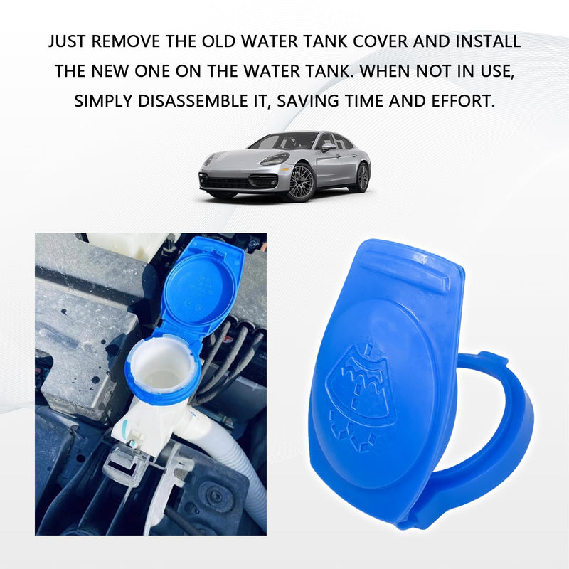 Windshield Washer Reservoir Caps, Tank Bottle Cap Cover Replacement, 3Q0955455 Wiper Fluid Cap, Car Accessories Windshield Washer Compatible with Audi, VW, Porsche Cayenne 2003-2018 (1PCS) 1PCS