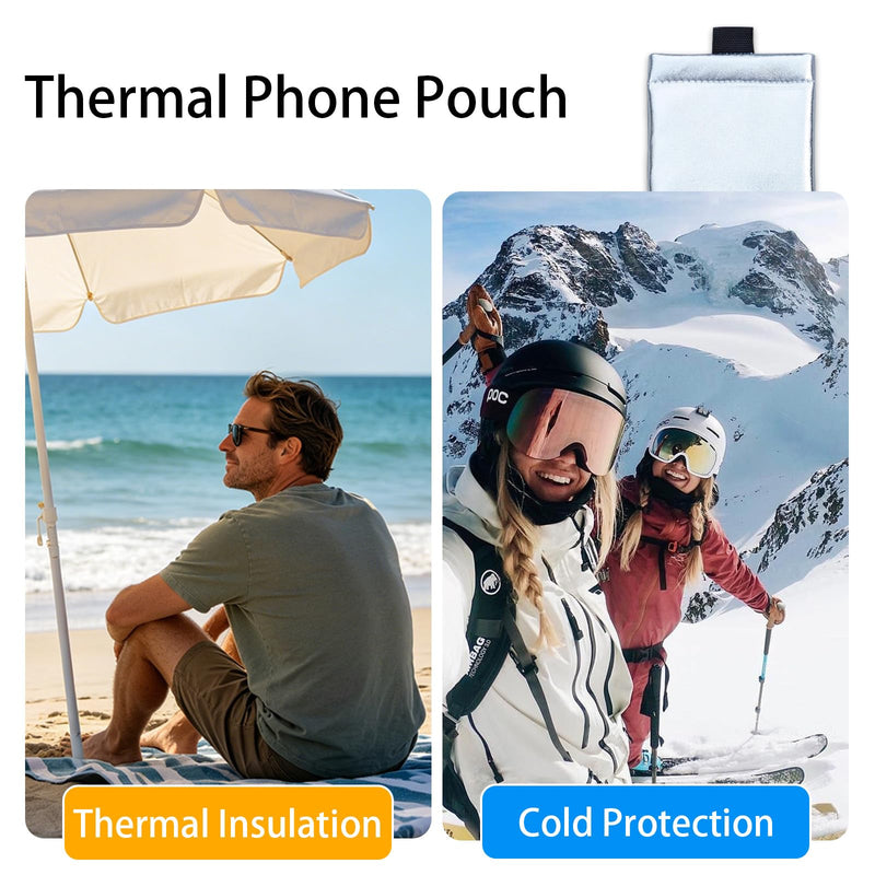 Thermal Phone Case,Prevent OVERHEATING in The Sun, Prevent Lower Temperatures to Extend Battery Life, for iPhone 15Pro/16/16Pro/17/17Pro/Samsung Galaxy and Similar Sized Phones (Silver, Medium) Silver