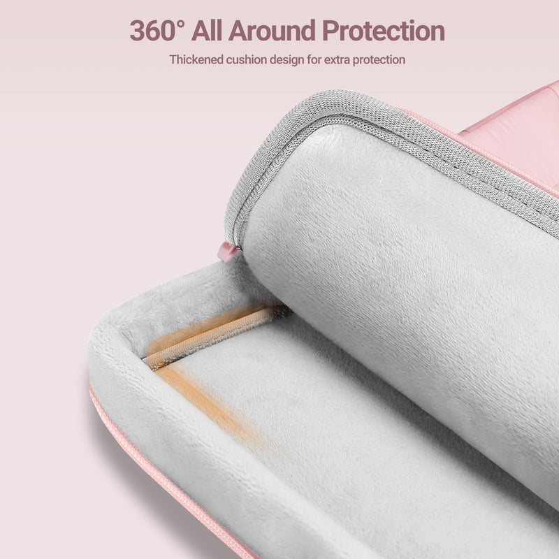MOSISO Compatible with MacBook Air 13 inch Case M5 2026 M4 M3 M2 2025-2022 | TPU Bumper Hard Shell&Puffy Sleeve Bag&Keyboard Skin&Webcam Cover&Screen Film for MacBook Air 13.6 inch Case, Pink