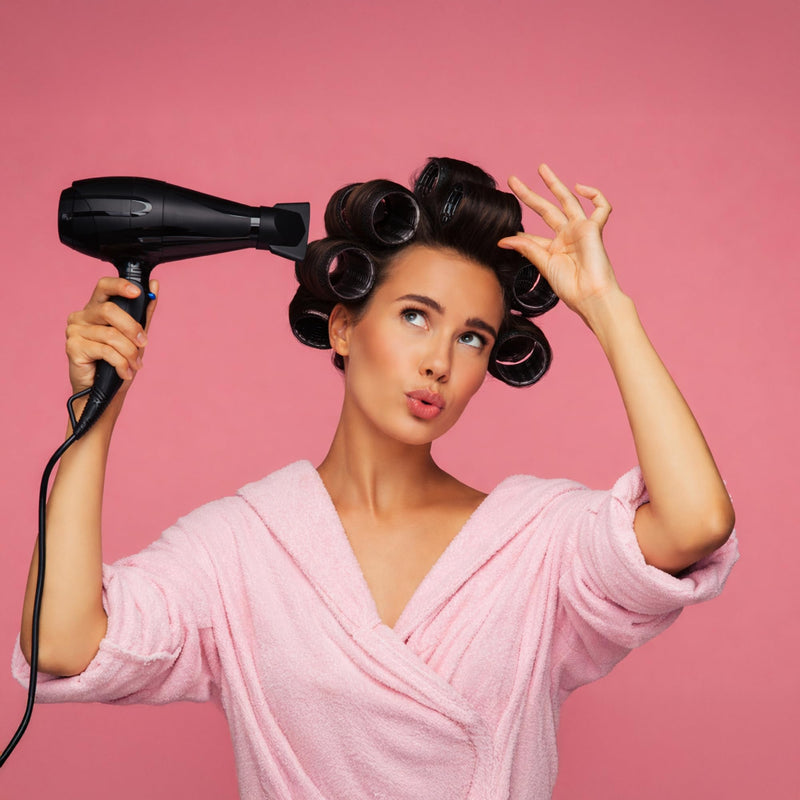 4pc Large Hair Rollers for Volume & Bouncy Curls - Self Grip Styling Rollers for Long & Short Hair, Heatless Curlers for Lift, Body & Waves, Lightweight & Travel Friendly
