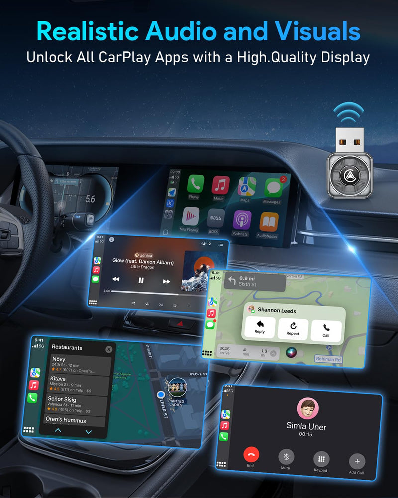 Wireless CarPlay Adapter—Ultra Mini(60% Reduced Size),2026 2-in-1 Android Auto Adapter, 3X Automatic Connection Navigation, Plug and Play, Compatible with iOS 10+, Android 11+