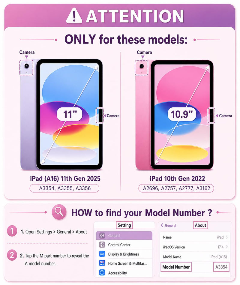 Compatible with iPad (A16) 11th Generation Case 11 Inch 2025, for iPad 10th Generation 10.9 Inch 2022, Silicone Fully-Body Rugged Heavy Duty Shockproof Protective Case with Pencil Holder (Pink/Purple) Pink/Purple