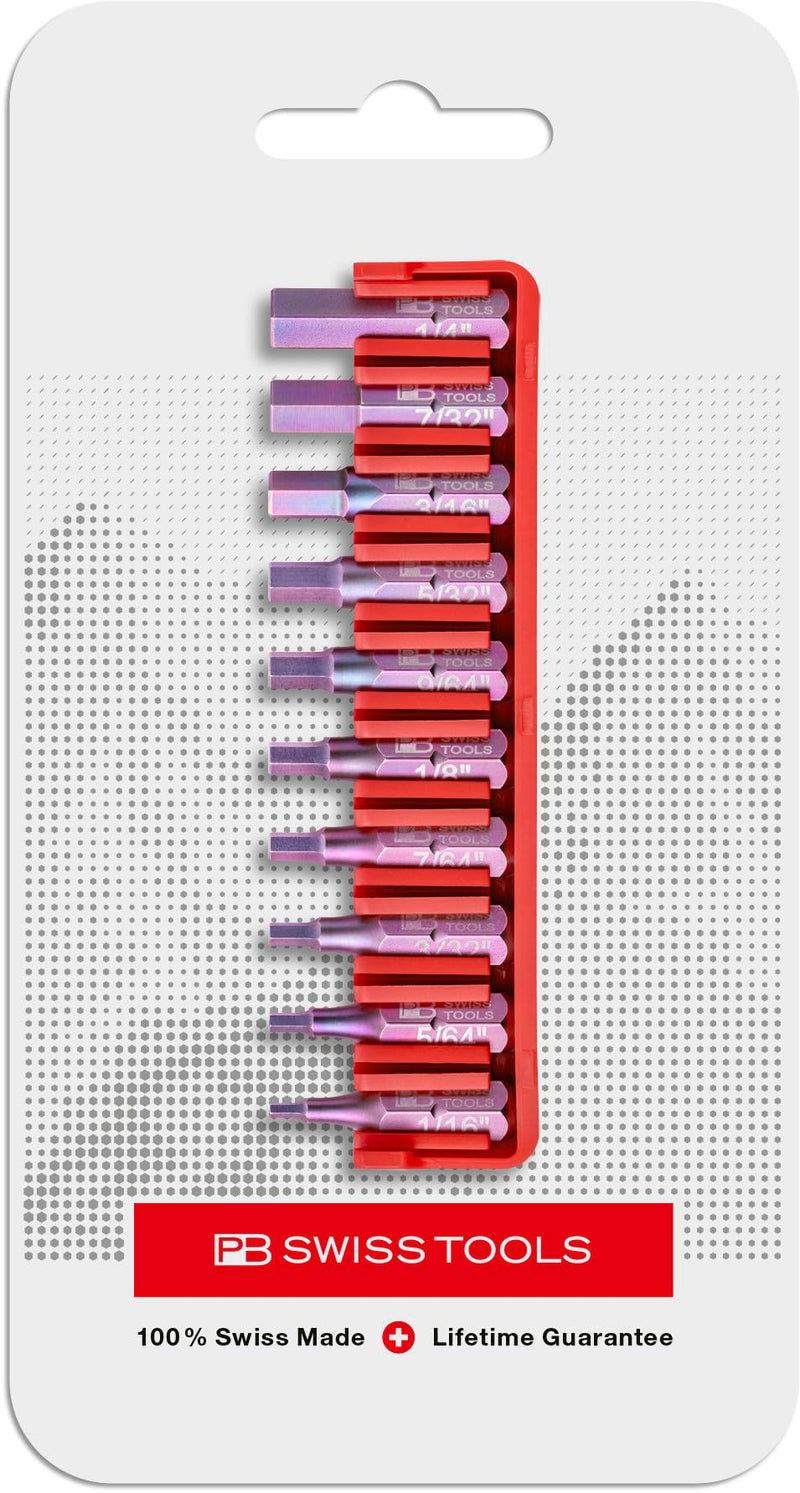 PB Swiss Tools Full BitBlock PB C6.711 with 10 C6 1/4" PrecisionBits | 100% Swiss Made | Bits can be pushed out sideways or upwards