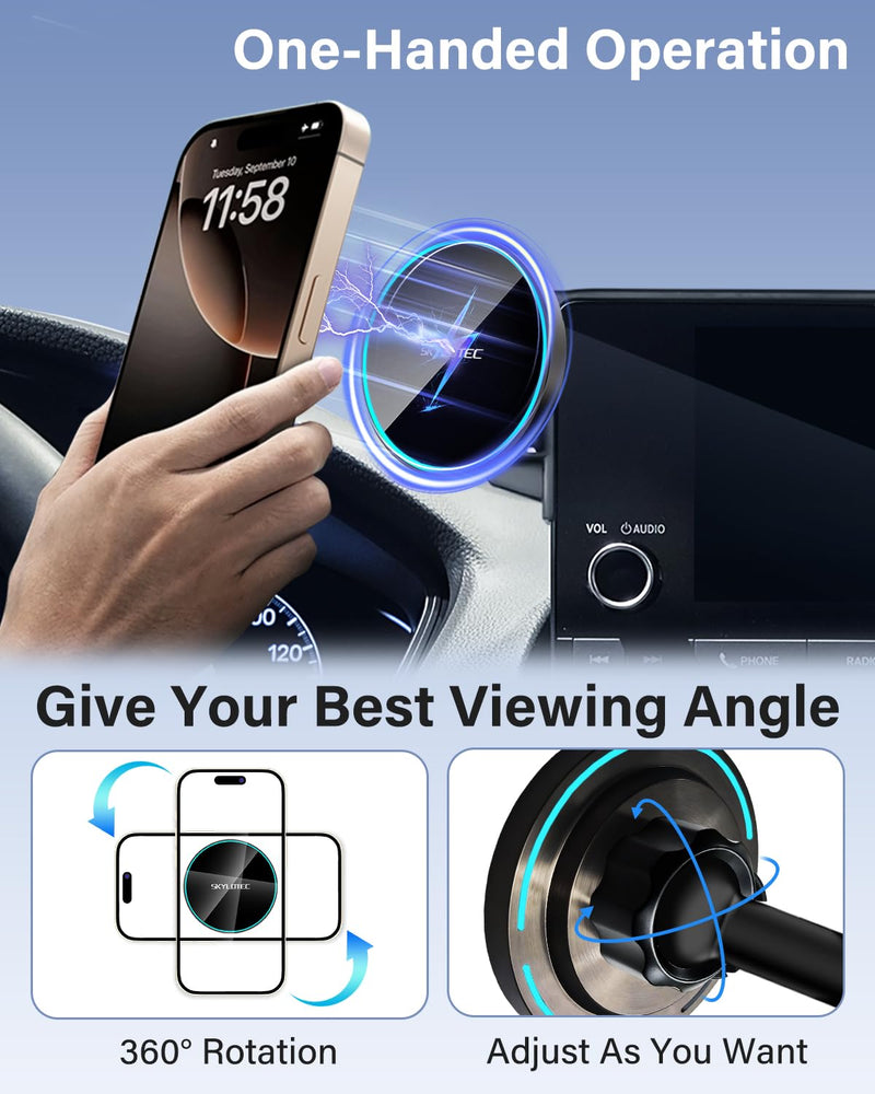 SKYLOTEC Magnetic Charger Phone Holder for Lexus RX350 2020-2022 8 inch | for MagSafe iPhone, 15W Wireless Charger Car Phone Mount for RX350L RX450h RX450hL Screen Accessories, NOT for 12.3-Inch Magnetic Wireless Charger RX350 2020-2022 (8 inch)