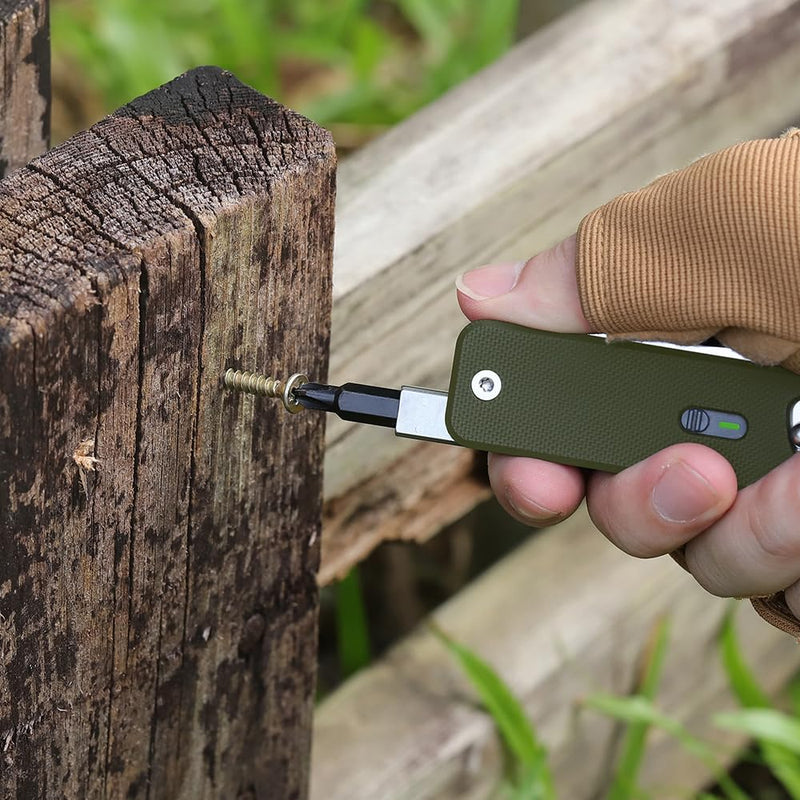 ROXON S503G 9 in 1 Mini Multi Tool EDC Pocket Knife Multitool with G10 Handle,Scissors,Screwdriver,Threader,Awl, Flat Screwdriver,Ruler,Tweezers for Outdoors Fishing Camping,Gifts for Men (Green) Green