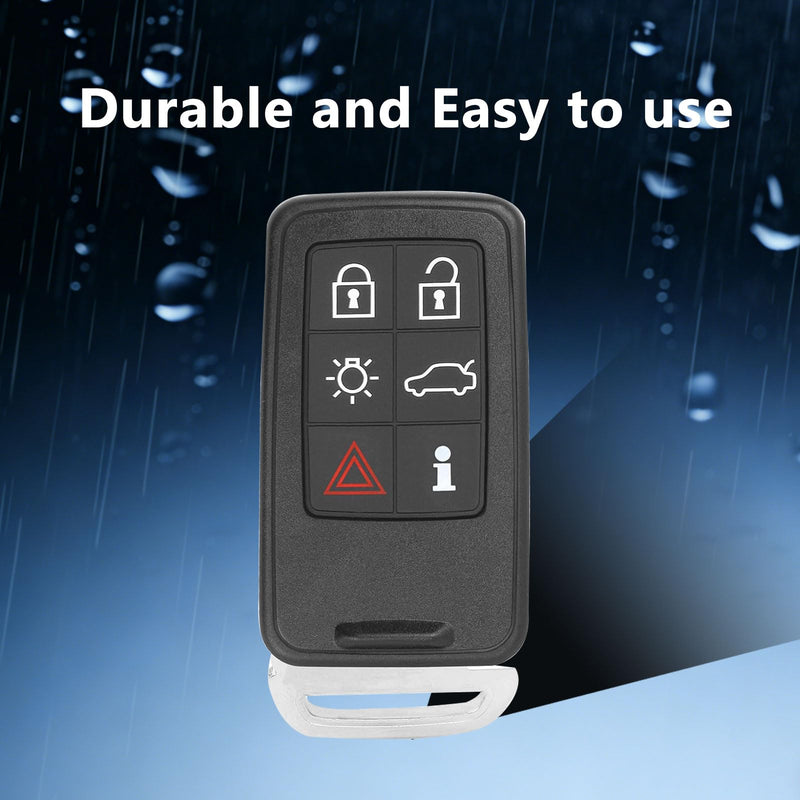 Compatible with Volvo 2011-2016 S60 2007-2016 S80 2009-2015 XC60 Proximity Smart Control Keyless Entry Remote for KR55WK49266, 902 MHz, 6 Buttons By RemoteMatch