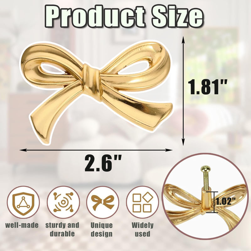 8 Pcs Bow Shaped Cabinet Handle Zinc Alloy Bow Shape Cabinets Knobs with Screws Bow Tie Dresser Knobs Bow Shaped Drawer Cupboard Pulls Suitable for Wardrobe Drawers Storage Cabinets Bookcases (8-PCS) 8-PCS