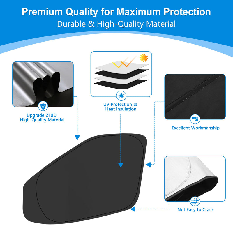 Front Side Window Sun Shade for 2015-2024 Fo-rd Transit Van High and Medium Roof Accessories, Foldable Window Sunshade Sun Visor Protector, Side Shades Sun Shield Blocks UV Ray Heat, Pack of 2 Silver & Black-Fit 2015-2024 Ford Transit