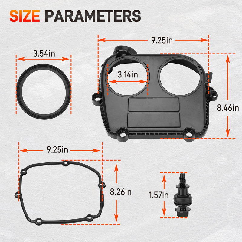Engine Timing Cover & Gasket Set 06K103269F 06K103483 Compatible with VW Tiguan Jetta GTI Arteon 1.8T 2.0T, Audi A3 A4 A4 ALLROAD A5 A6 Q3 Q5 Q7 TT, Replace 06K-103-269-F, 06K103269D, 06L103269E
