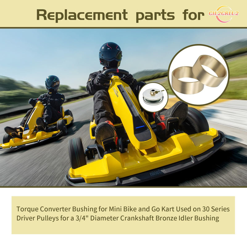 2pcs Torque Converter Bushing for Mini Bike and Go Kart Used on 30 Series Driver Pulleys for a 1-1/16" Diameter Crankshaft Bronze Idler Bushing