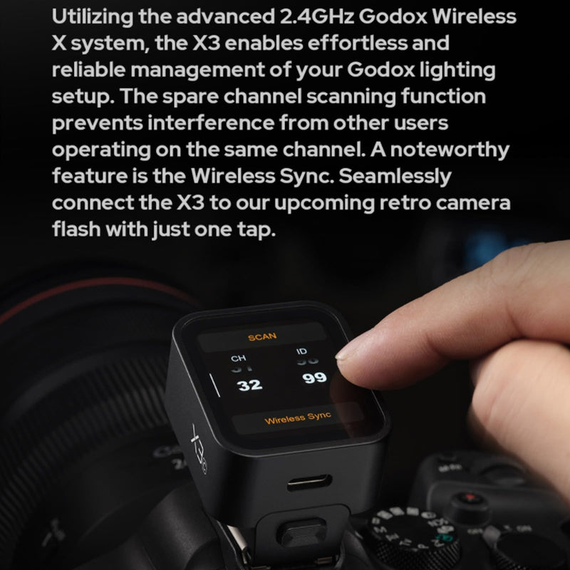 Godox X3-S X3S X3 S Touchscreen TTL Wireless Flash Trigger for Sony, 2.4GHz Wireless, High Speed Sync, OLED Screen Adjustable Brightness TTL Speedlight Transmitter for Sony Cameras
