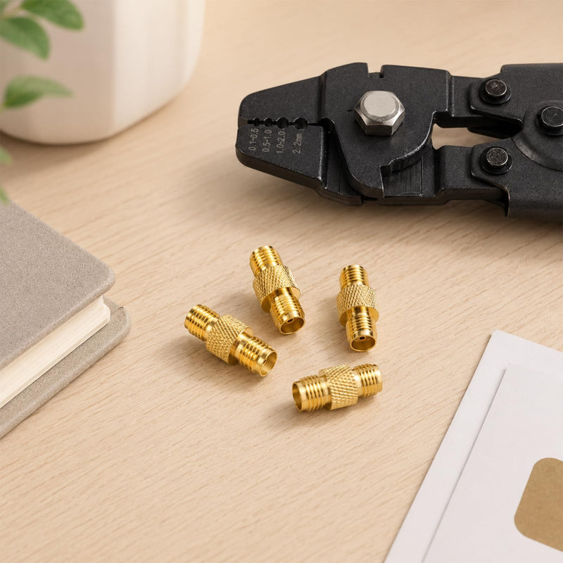 4 Pack SMA Connectors, Female to Female Coaxial Adapter, SMA Adapter, Gold Plated Antenna Connector