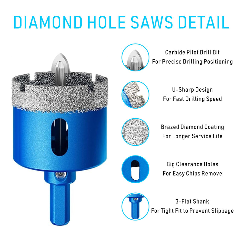 TurstAid Diamond Hole Saw 3-15/16 Inch with Pilot Guide Drill Bit - Performance Diamond Tile Hole Saw for Porcelain, Glass, Marble, Ceramic