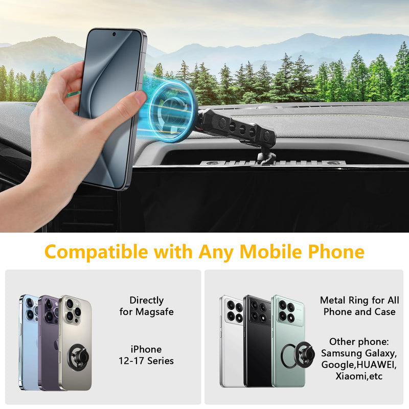 Phone Mount for 2022-2026 Chevrolet Silverado 1500/ GMC Sierra | 1500 2500 3500 HD, Dash Platform Magnetic Phone Mount with 13.4" Touchscreen, 360° Adjustable Magsafe Phone Holder