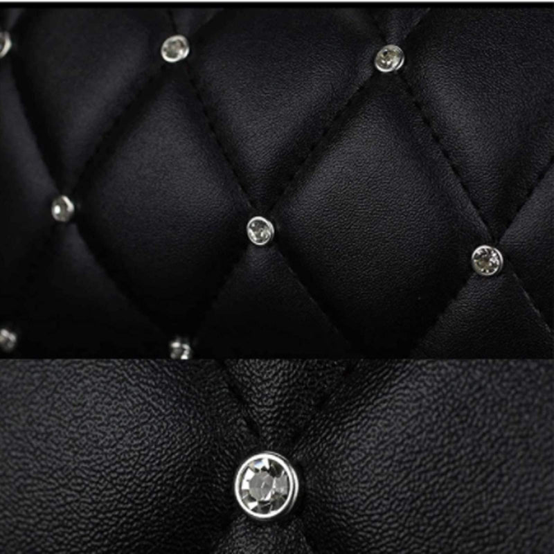 Bling Bling Auto Shift Gear Cover, Leather Auto Gear Shift Knob Cover with Crystal Glitter Bling Rhinestones for Girls,Lady Universal Fit (B-Black) B-Black