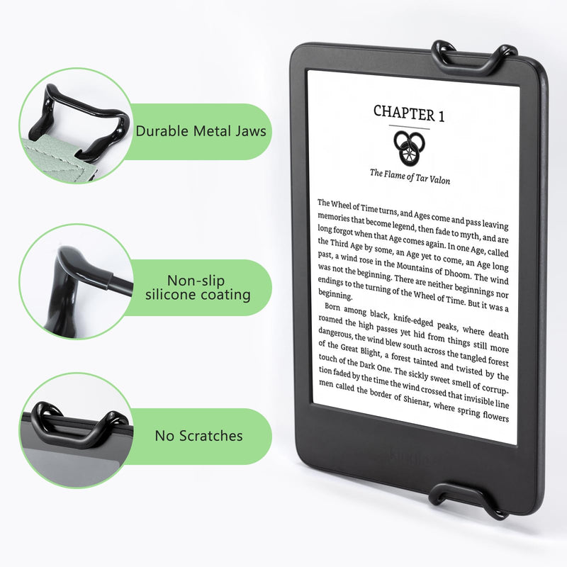 CoBak Secure Hand Strap for kindle and Tablets - Versatile and Lightweight Finger Grip Holder for 6-7.5" Kindle/Kobo/Voyaga/Lenovo/Sony E-Book Tablet - High Elasticity, Sagegreen-1 6-7.5"