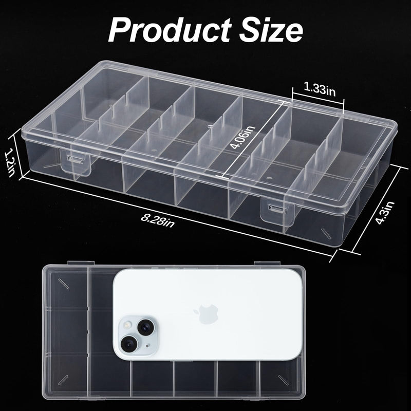 clear visible plastic storage box cosmetic tools storage box makeup tools fishing tackle accessory box organizer jewelry screws hardware accessories organizer box (2Pack) 2Pack