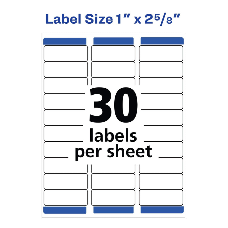 Avery Removable ID Labels, Sure Feed Technology, Removable Adhesive, 1" x 2-5/8", 750 Labels (6460) LABEL