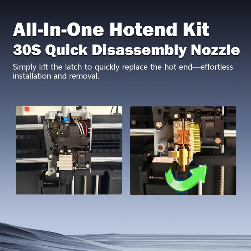 Upgrade 3PK 0.4MM AD5X Hotend for Falshforge AD5X Nozzle High Flow 32mm³/s High Speed Hardened Steel Quick Detachable Nozzle High Speed Print Head Replacement with Extra 3PK Silcone Sock 0.4MM Hotend(3PK)