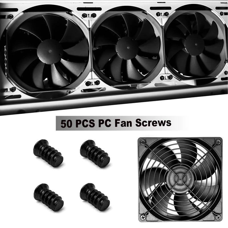 PC Fan Screws 50PCS M5x10mm PC Case Screws, for 60mm, 70mm, 80mm, 90mm, 92mm, 120mm, 140mm Computer Screws