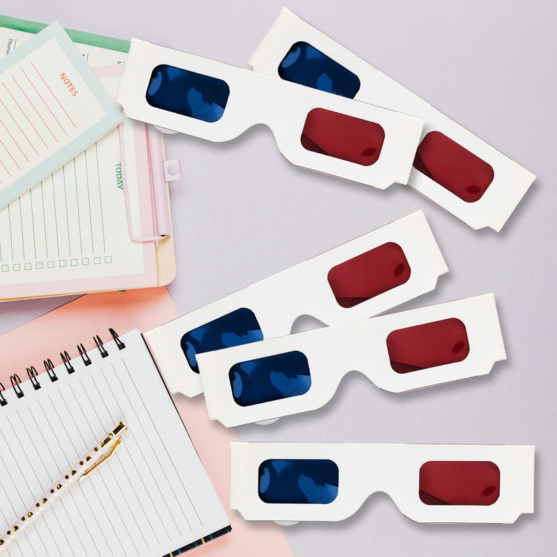 5 Pairs 3D Paper Glasses, Red Blue 3D Glasses, 3D Viewing Glasses Anaglyph 3D Glasses for Movies, TV 5