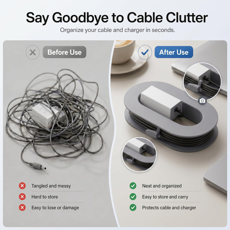 Starlink Mini Cable Organizer, Wall Mount Storage Rack for RV & Home - Gray | Durable ABS cable organizer with waterproof & dustproof design, Starlink Mini fit, dual slots & 2 cable protectors included