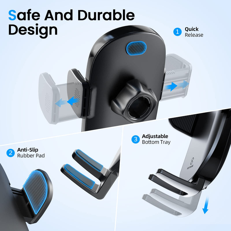 APPS2Car 15W Qi Fast Wireless Car Charger Solid Cup Holder Phone Mount | Quick Extension Adjustable Long Arm & 360° Rotation, Fits 3"–4" Round Cup Holders, Works with Cases ≤ 4 mm
