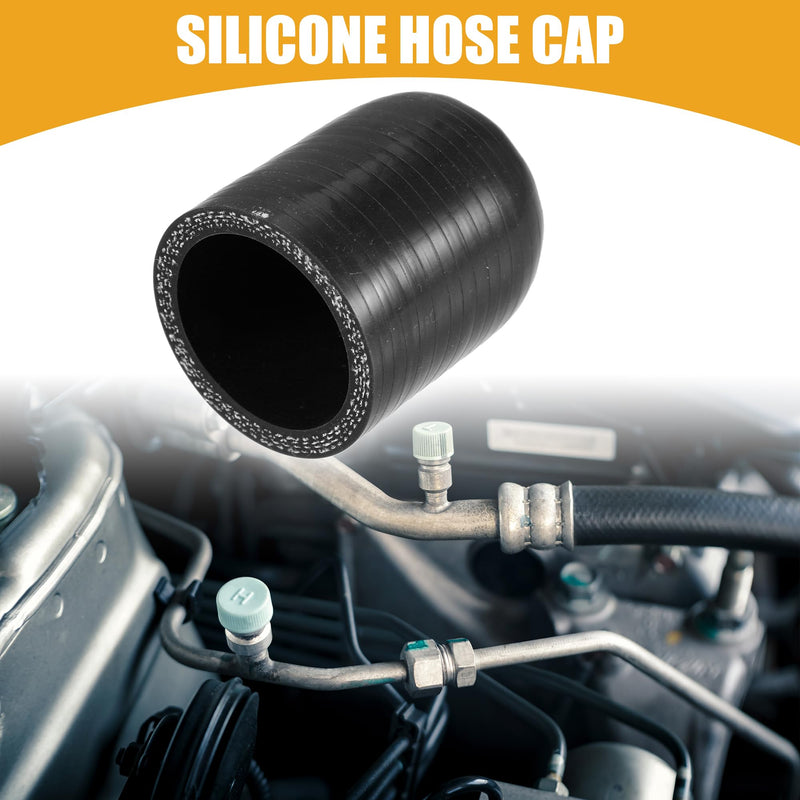 1Pc 38mm 1.50" ID Universal Silicone Coolant Cap Intake Vacuum Hose End Plug - Car for Coolant Heater Bypass Vacuum Water Port - Silicone Black