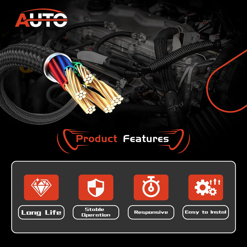 Reverse Backup Parking Sensor Connector 5.9 inch Pigtail 23428268 1EW63TZZAA 25961317 Parking Aid Sensor Harness 4Pcs Compatible with Cadillac Buick Chevrolet Chevy GMC