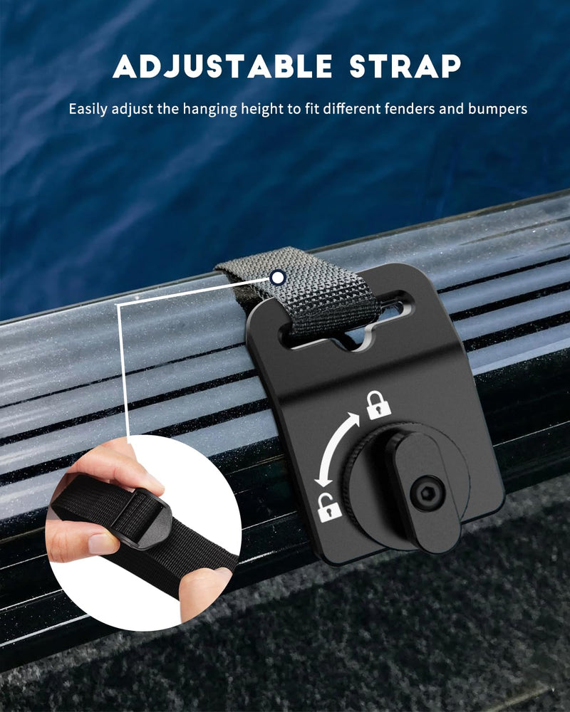 2 Pack Adjustable Boat Fender Hanger/Bumper Hanger for Sport Track Rail System, Heavy Duty Aluminum Alloy Fender Holder, Boat Sport Track Accessories for Docking Protection