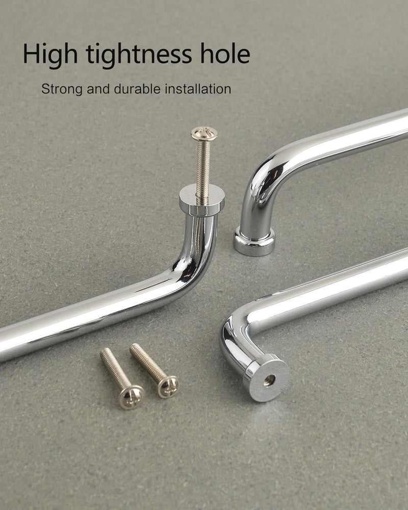 5 Pack White and Silver Cabinet Pulls Chrome Drawer Handles 12-5/8 Inch Hole Center Long Handles for Cabinets and Drawers Modern Closet Door Pulls Kitchen Hardware Pull Handle 12 5/8 Inch(320mm) Chrome Silver