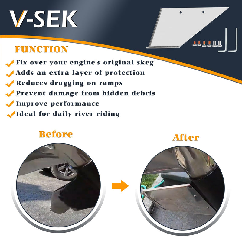 27031 Skeg Guard Protector Kit with Drain Hole Stainless Steel Compatible with Mercury MerCruiser Alpha One Generation 2 1991-Present