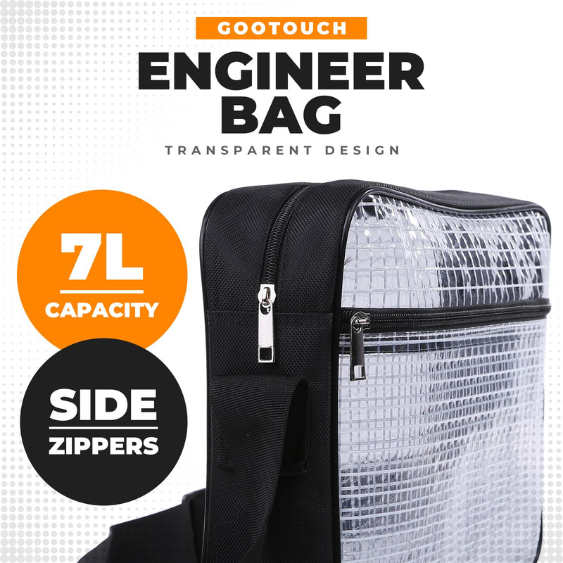 Clear Stadium, Engineer Bag -14 Inches Cleanroom Transparent Tool Bag Simple Type (7 Liters)