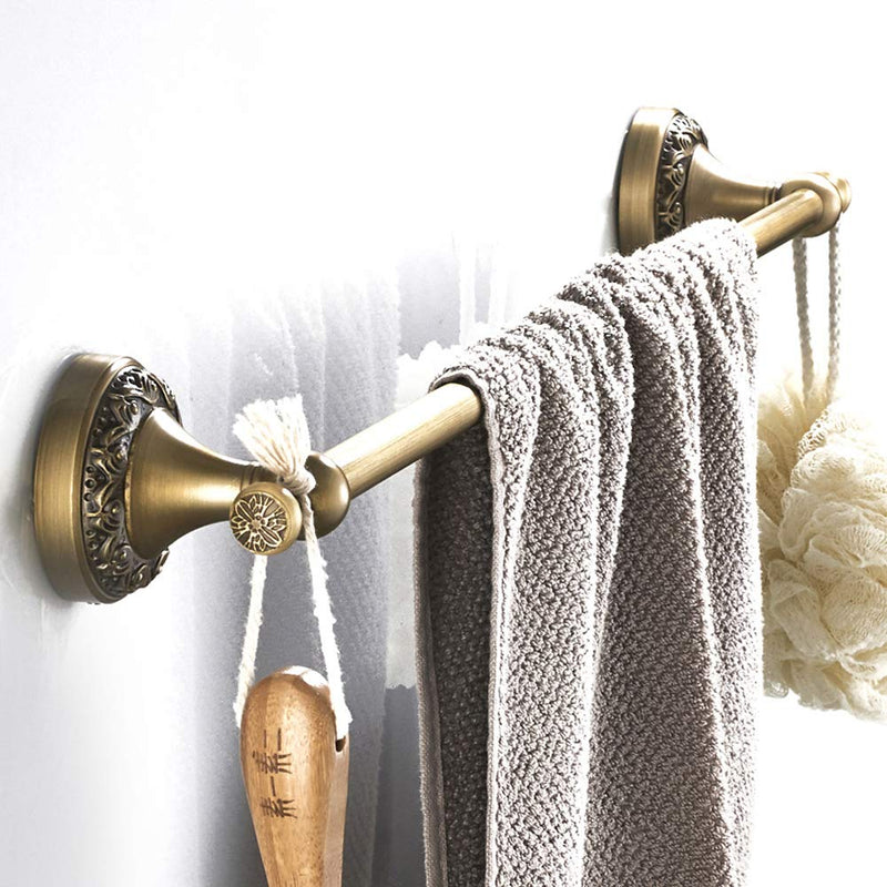 Leyden Antique Towel Bar,Adjustable Towel Holder Rod Brass Bathroom Accessories Expandable 16.73 to 29.13 Inch Vintage Wall Mount Single