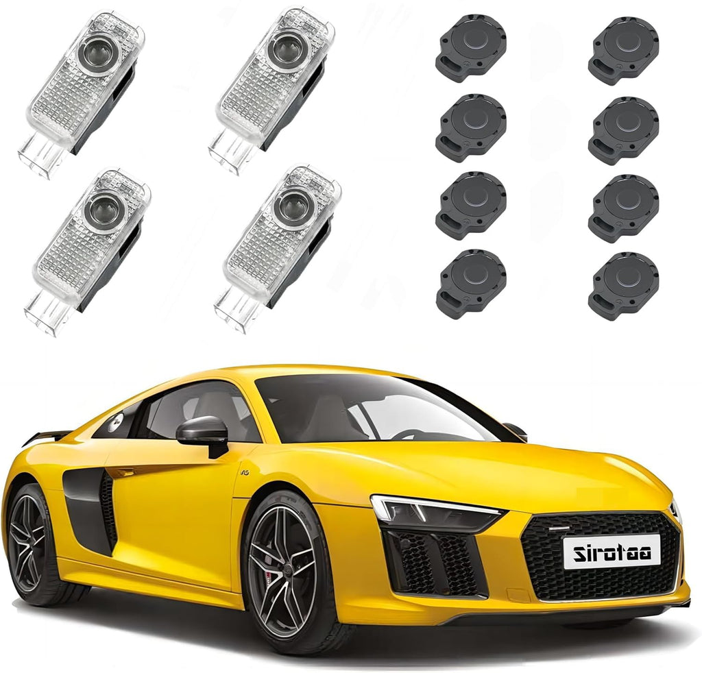 JAZZIO LED Car Door Light Projector Courtesy LED Laser Welcome Logo Lights Accessories Compatible with A1/A3/A4/A5/A6/Q3/Q5/Q7/A7/A8/R8/TT