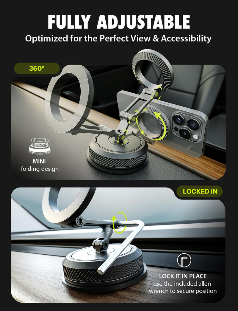 Bracketron MagAlign AIR ROTO MagSafe Car Phone Mount with 360°Arm Holder