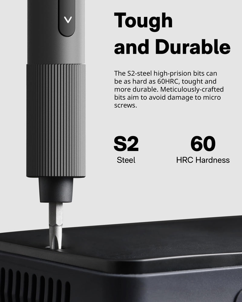HOTO 25-in-1 Mini Electric Screwdriver, 3.7V Precision Screwdriver Set, USB-C Rechargeable, Compact Magnetic Tool for Phone, Laptop, Camera, DIY Projects, Electronics Repair